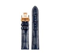 BWBVHRHZY Adatto for Longines Masters Collection L3 L4 L2.628/L2.673 Cinturino for orologio Cinturino for fibbia in pelle 19 20 21mm Cinturino da polso(Blue Rose gold,20mm)