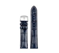 BWBVHRHZY Adatto for Longines Masters Collection L3 L4 L2.628/L2.673 Cinturino for orologio Cinturino for fibbia in pelle 19 20 21mm Cinturino da polso(Blue sk,21mm)