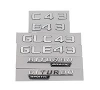 BWBVHRHZY Adesivo for bagagliaio 3D C43 E43 GLE43 GLC43 BITURBO 4MATIC Logo emblema adatto for Mercedes AMG W205 W204 W213 W212 X253 W167 Accessori(Chrome Silver,W167 Rear Star)