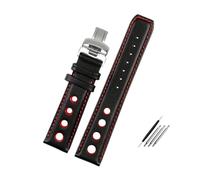 BWBVHRHZY Bracciale in pelle adatto for cinturino sportivo Tissot 1853 Racing PRS516 T91 1853 Accessori cinturino da 20 mm for strato superiore(Black red SR)