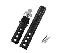 BWBVHRHZY Bracciale in pelle adatto for cinturino sportivo Tissot 1853 Racing PRS516 T91 1853 Accessori cinturino da 20 mm for strato superiore(Black silver)