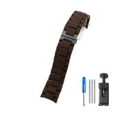 BWBVHRHZY Cinturini in acciaio siliconico adatti for Armani AR5890 5891 5906 5905 adatti for uomo donna cinturino for orologio stile 20mm 23mm(Coffee-Black,23mm)