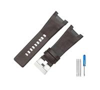 BWBVHRHZY Cinturini in pelle resistenti all'usura e durevoli adatti for cinturino for interfaccia concava Diesel Dz1273 Dz4246 32mm(Brown(PW)-Steel-K3)