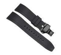 BWBVHRHZY Cinturini universali in silicone durevoli e resistenti all'usura Cinturino morbido e confortevole 20 22 24 mm(Black-Black-B1,24mm)