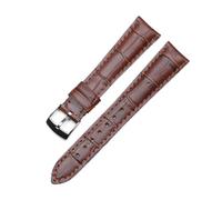 BWBVHRHZY Cinturino adatto for Zenith ELITE fibbia ad ardiglione in pelle for strato superiore, cinturino for orologio da cucito squisito da uomo e da donna(Brown)