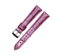 BWBVHRHZY Cinturino adatto for Zenith ELITE fibbia ad ardiglione in pelle for strato superiore, cinturino for orologio da cucito squisito da uomo e da donna(Purple)
