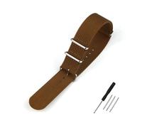 BWBVHRHZY Cinturino for orologio a coste 20mm 22mm 18mm 19mm Cinturini militari in nylon robusto Cinturino retrò Cinturini in tessuto balistico intrecciato(Brown,20mm)