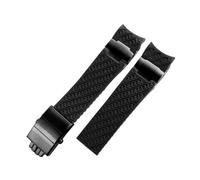 BWBVHRHZY Cinturino for orologio in gomma siliconica 22mm Interfaccia Arc Nero Marrone Blu Cinturino for subacqueo nautico da uomo adatto for Ulysse Nardin 263(A Black-Black)