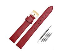 BWBVHRHZY Cinturino for orologio in pelle adatto for Swarovski 5158972 5263904 5200341 adatto for Armani/adatto for bracciale in pelle serie Fossil da donna 12 mm 14 mm 16 mm(Red gold buckle,16mm)
