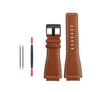 BWBVHRHZY Cinturino for orologio in pelle di gomma siliconica 24mm for giunto convesso verde oliva nero marrone cinturino for uomo adatto for Bell Ross BR0393 BR0392(Black Gray)