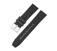 BWBVHRHZY Cinturino in caucciù fluoro di alta qualità 20mm 22mm FKM cinturino for orologio a sgancio rapido cinturino adatto for Omega Moon Swatch adatto for Seamaster 300(Black silver clasp,20mm)