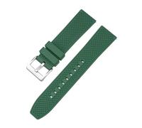 BWBVHRHZY Cinturino in caucciù fluoro di alta qualità 20mm 22mm FKM cinturino for orologio a sgancio rapido cinturino adatto for Omega Moon Swatch adatto for Seamaster 300(Green silver clasp,20mm)