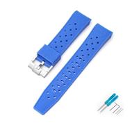 BWBVHRHZY Cinturino in gomma siliconica adatto for Swatch X adatto for Blancpain adatto for Fifty Fathoms uomo donna estremità curva sportiva adatta for cinturino for orologio Five Ocean 22mm(Dark blu