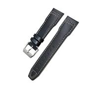 BWBVHRHZY Cinturino in pelle 20mm 21mm 22mm adatto for orologio IWC Big Pilot Pilot Spitfire adatto for cinturino for orologio Princekin Mark(Black white,22mm)