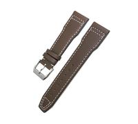 BWBVHRHZY Cinturino in pelle 20mm 21mm 22mm adatto for orologio IWC Big Pilot Pilot Spitfire adatto for cinturino for orologio Princekin Mark(Brown white,20mm)