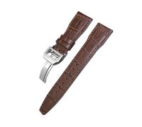 BWBVHRHZY Cinturino in pelle 20mm 21mm 22mm adatto for orologio IWC Big Pilot Pilot Spitfire adatto for cinturino for orologio Princekin Mark(Brown brown Square,20mm)