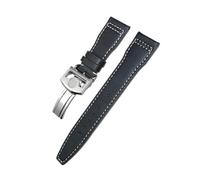 BWBVHRHZY Cinturino in pelle 20mm 21mm 22mm adatto for orologio IWC Big Pilot Pilot Spitfire adatto for cinturino for orologio Princekin Mark(Black white Round,20mm)