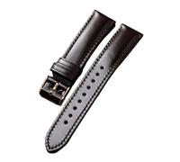 BWBVHRHZY Cinturino in pelle for strati 18 19 20 21 22MM Bracciale in pelle nera al curry, stile vintage da uomo(B rose gold buckle,22mm)