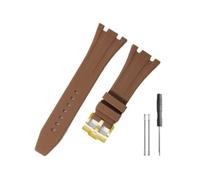 BWBVHRHZY Cinturino resistente e confortevole adatto for Audemars Piguet adatto for Royal Oak Offshore 15703 15400 for cinturino in silicone(Brown-Golden-K14)