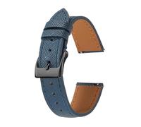 BWBVHRHZY Misura affusolata a sgancio rapido for cinturino for orologio in pelle Saffiano 18mm 20mm 22mm Cinturini for orologi sottili for uomo Donna Cinturini di ricambio(Blue black buckle,18mm)