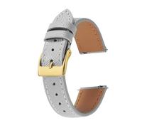 BWBVHRHZY Misura affusolata a sgancio rapido for cinturino for orologio in pelle Saffiano 18mm 20mm 22mm Cinturini for orologi sottili for uomo Donna Cinturini di ricambio(Grey gold buckle,18mm)