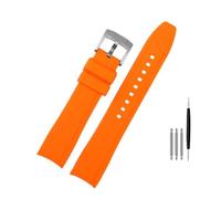 BWBVHRHZY Misura for Rolex Misura for Longine Misura for Citizen BN0193 Tudor Interfaccia curva Cinturino in silicone Cinturino 19mm 20mm 22mm 21 Accessori braccialetto morbido uomo(Orange silver,20mm