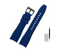 BWBVHRHZY Misura for Rolex Misura for Longine Misura for Citizen BN0193 Tudor Interfaccia curva Cinturino in silicone Cinturino 19mm 20mm 22mm 21 Accessori braccialetto morbido uomo(Blue black,19mm)