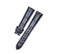 BWBVHRHZY Pelle di qualità superiore, adatta for la cintura dell'orologio Zenith Captain, marrone scuro nero, 20 mm, cucitura squisita(Schwarz)