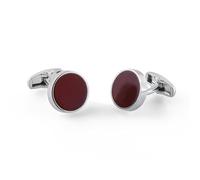 BWDHJLEY Cufflinks Argento, Manchette Nozze Uomini Lega Rosso Semplici Gemelli Rotondi per Camicia Vestito
