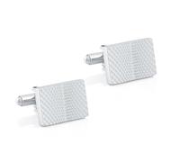 BWDHJLEY Cufflinks for Men Silver - Gemelli da uomo con bottoni a forma di manchetta, rettangolare, tinta unita, per camicia