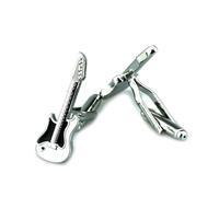 BWDHJLEY Cufflinks for Men Silver, Gemelli da uomo vintage a forma di chitarra, gemelli per camicia e abito