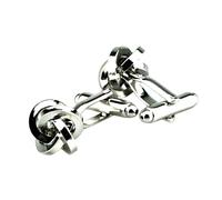 BWDHJLEY Cufflinks - Gemelli a forma di nodo, in argento, per sposo e testimone