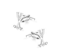 BWDHJLEY Cufflinks - Gemelli da uomo in argento con mazze da golf