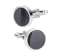 BWDHJLEY Cufflinks - Gemelli da uomo in fibra di carbonio nera per sposo testimone
