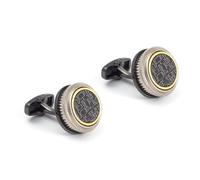 BWDHJLEY Cufflinks - Gemelli rotondi, in lega nera