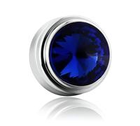 BWDHJLEY Gemelli da uomo blu, gemelli in acciaio inox, 1 pezzo, rotondi, con cristalli, per camicia da smoking e abito da smoking con zirconia cubica blu, accessori aziendali