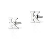BWDHJLEY Gemelli da uomo con lettere, gemelli vintage in argento con lettera Cufflinks per camicia vestito