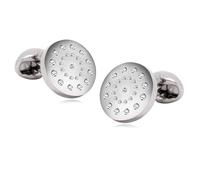 BWDHJLEY Gemelli in acciaio inox, gemelli camicia da uomo a pois rotondi Cufflinks per abito