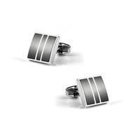 BWDHJLEY Gemelli in argento da uomo, gemelli retrò in lega nera semplice quadrato Cufflinks regalo di nozze