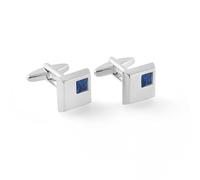 BWDHJLEY Gemelli in argento, Manchettenknoepfe da uomo quadrato con zirconi Cufflinks blu per camicia vestito