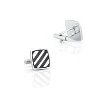 BWDHJLEY Gemelli in argento per uomo, gemelli natale nero classico quadrato Cufflinks per camicia vestito
