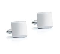 BWDHJLEY Manchettenknoepfe da uomo in argento, per manchette di Natale, quadrato, liscio, spazzolato, Cufflinks per sposo testimoni