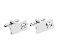 BWDHJLEY Set di gemelli e fermacravatta da uomo, rettangolari, con zirconia cubica, accessori da lavoro