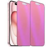 BWEDXEZ Confezione da 2 pellicole protettive in vetro temperato opaco anti-blu per la privacy per iPhone 14 Pro Max/iPhone 15 Plus, antiriflesso, anti-spia, anti-sbirciamento, elettroplaccate
