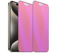 BWEDXEZ Confezione da 2 pellicole protettive in vetro temperato opaco anti-blu per la privacy per iPhone 15 Pro, antiriflesso, anti-spia, anti-spia, pellicola elettrolitica colorata da 6,1 pollici