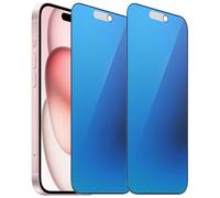BWEDXEZ Confezione da 2 pellicole protettive in vetro temperato opaco anti-blu per la privacy per iPhone 14 Pro/iPhone 15, antiriflesso e anti-spia, pellicola protettiva per schermo elettroplaccata