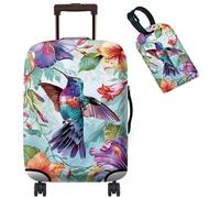 BWEGRHE Copertura per valigia, con 1 etichetta per bagagli, adatta per bagagli da 45,7 a 76,2 cm, Colibrì Colore, S, Copertura per bagagli