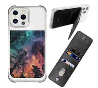 BWEGRHE Custodia adesiva per telefono, a portafoglio, in pelle PU, porta carte di credito e carta d'identità, blocco RFID, universale, design a portafoglio per la maggior parte degli smartphone