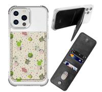 BWEGRHE Custodia adesiva per telefono, a portafoglio, in pelle PU, porta carte di credito e carta d'identità, blocco RFID, universale, design a portafoglio per la maggior parte degli smartphone