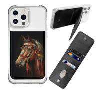 BWEGRHE Custodia adesiva per telefono, portafoglio in pelle PU con porta carte di credito e carta d'identità, blocco RFID, universale, design a portafoglio per la maggior parte degli smartphone
